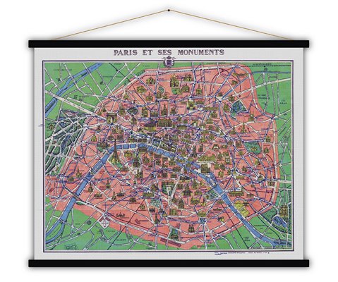 Carte CARTE Paris et Monuments 104X87